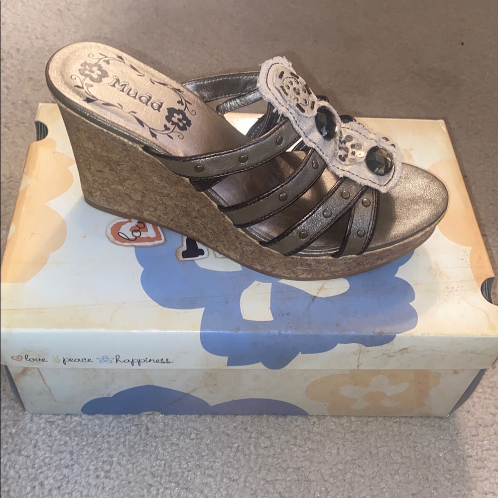 Mudd Embellished Cork Espadrilles